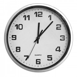 Ρολόι τοίχου ασημί Φ30cm